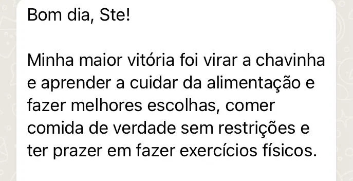 Feedback real de paciente sobre mudança de hábitos
