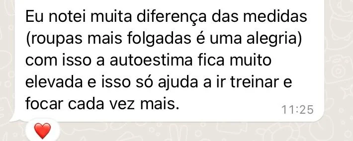 Feedback real de paciente sobre medidas e autoestima